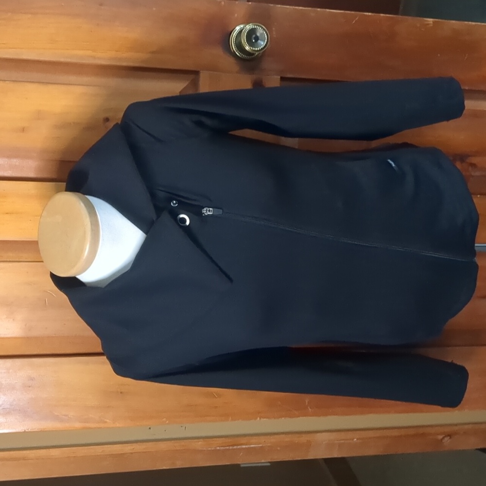 HYBA* crossover neck long sleeve fitted black size M work out jacket